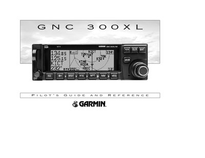 Garmin GNC 300XL Pilot’s Guide and Reference - cover page