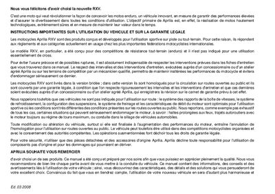 Aprilia RXV 450-550 Enduro Motorcycle User Manual - cover page