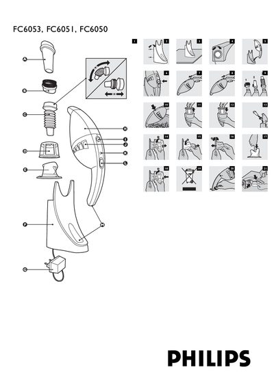 Philips FC6053/FC6051/FC6050 Vacuum Cleaner User Manual - cover page