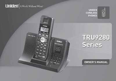 Uniden TRU9280 Series Cordless Telephone Owner's Manual - cover page