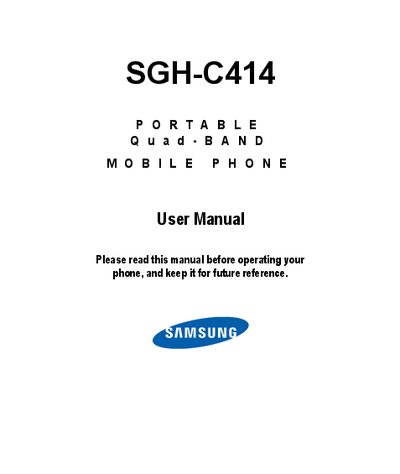 Samsung SGH-C414 User Manual - cover page