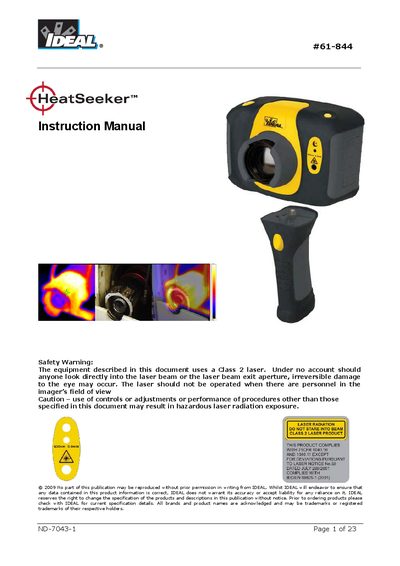 IDEAL ND-7043-1 Thermal Imaging Camera User Manual - cover page