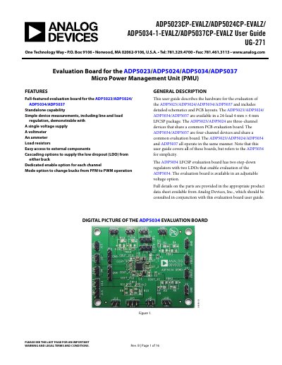 Analog Devices ADP5023/ADP5024/ADP5034/ADP5037 Evaluation Board User Guide
