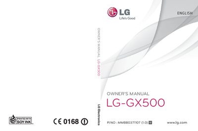 LG GX500 Owner's Manual - cover page