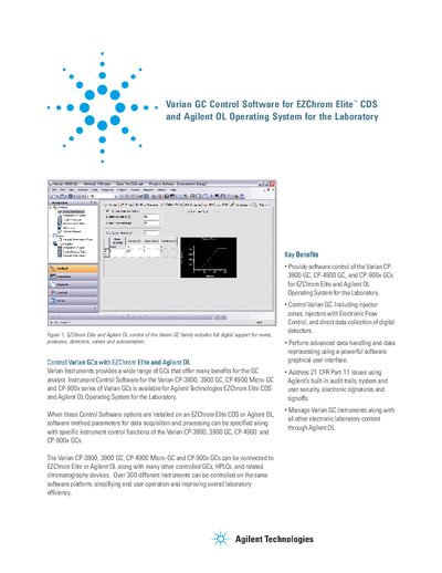 Agilent EZChrom Elite and OL Control Software for Varian GCs Product Leaflet - cover page
