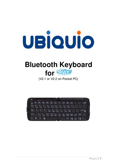 UBiQUiO Bluetooth Keyboard User Manual - cover page
