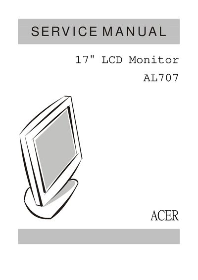 Acer AL707 17" LCD Monitor Service Manual - cover page