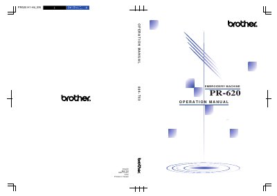 Brother PR-620 Embroidery Machine Operation Manual - cover page