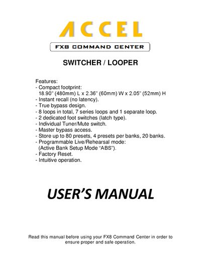 Accel FX8 Command Center User Manual