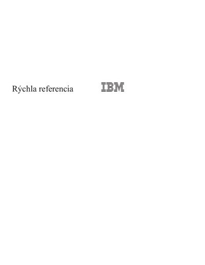 IBM 19K6750 Quick Reference - cover page