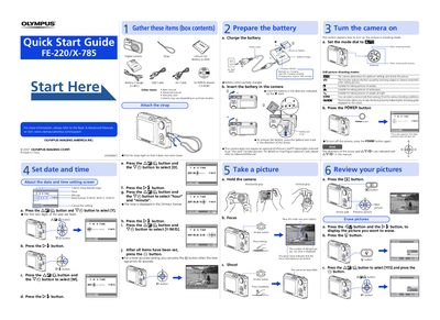 Olympus FE-220/X-785 Quick Start Guide - cover page