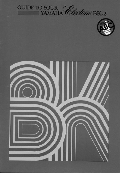 Yamaha BK-2 Electone User Manual - cover page