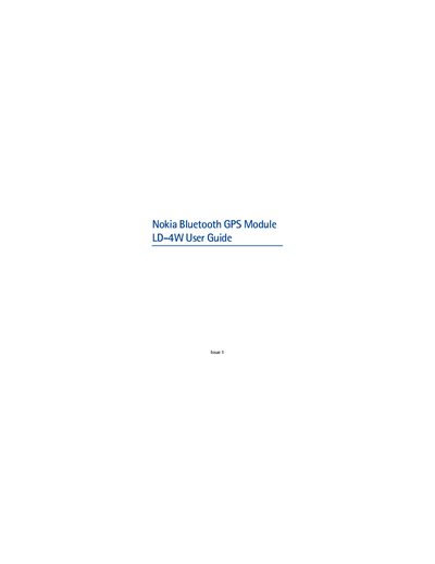 Nokia LD-4W Bluetooth GPS Module User Manual - cover page