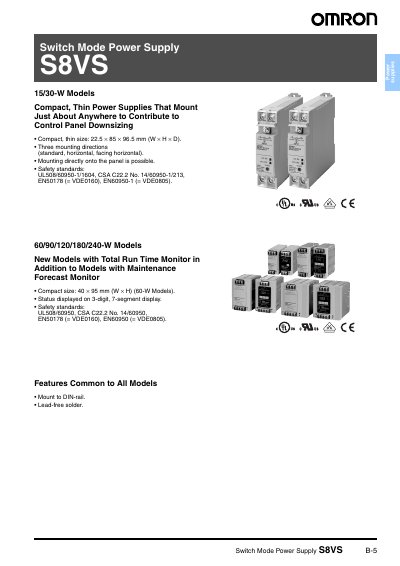 Philips S8VS Switch Mode Power Supply Manual - cover page