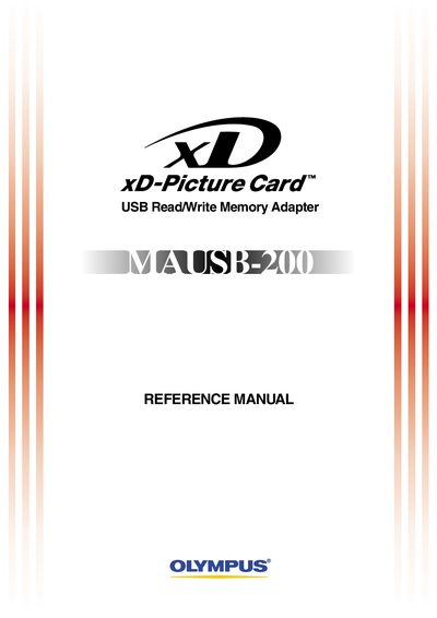Olympus MAUSB-200 USB Read/Write Memory Adapter Reference Manual - cover page