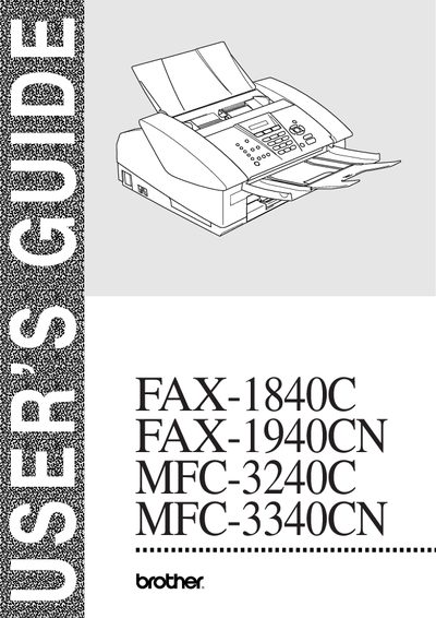 Brother FAX-1840C / MFC-3240C User Manual - cover page