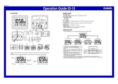 Casio ID-15 Operation Guide - cover page