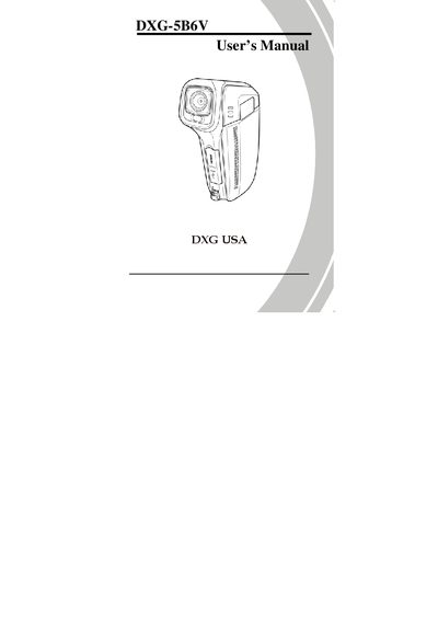 DXG 5B6V Video Camera User Manual - cover page