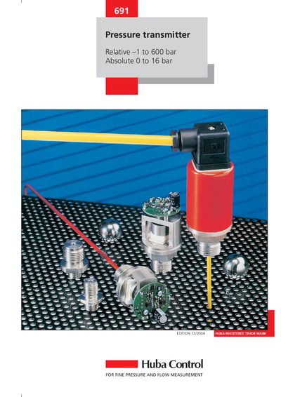 Huba 691 Pressure Transmitter User Manual - cover page
