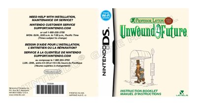 Nintendo Professor Layton and the Unwound Future Instruction Booklet - cover page