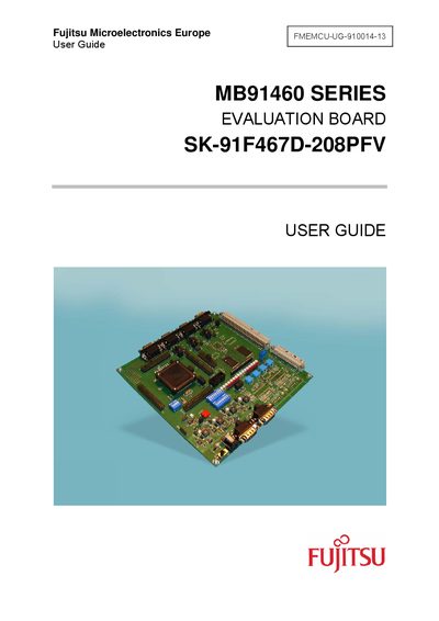 FUJITSU MB91460 SERIES EVALUATION BOARD SK-91F467D-208PFV USER GUIDE  - cover page
