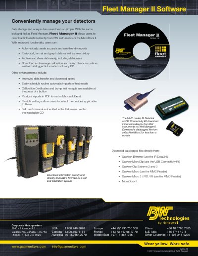 BW Fleet Manager II Software User Manual - cover page