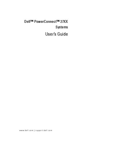 Dell PowerConnect 27XX Switch User Manual - cover page