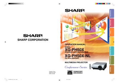 SHARP XG-PH50X/PH50X-NL Projector Manual