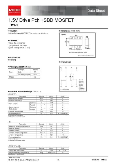 ROHM TT8U1 Data Sheet - cover page