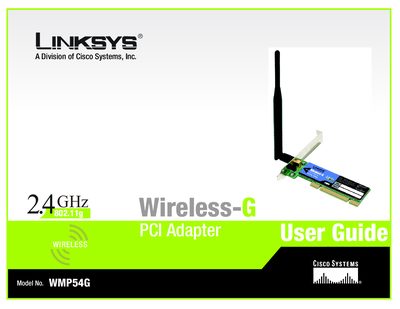 Linksys WMP54G Wireless-G PCI Adapter User Manual - cover page
