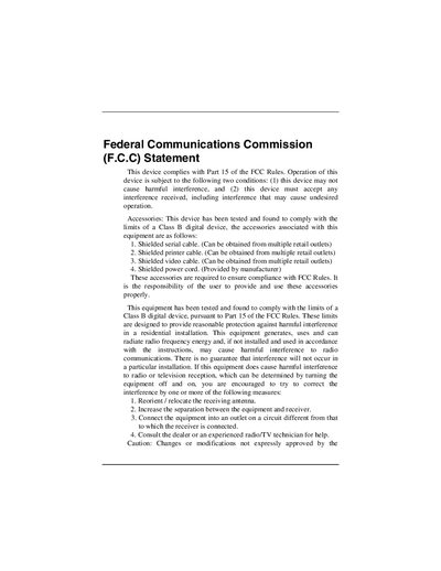 Motherboard Statement Manual - cover page