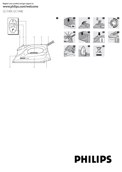 Philips GC1409 GC1408 Iron User Manual - cover page