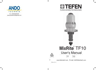 Tefen MixRite TF10 User's Manual - cover page