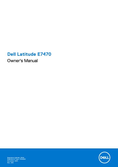 Dell Latitude E7470 Owner's Manual - cover page