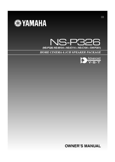 Yamaha NS-P326 Home Cinema Speaker Package Owner's Manual - cover page