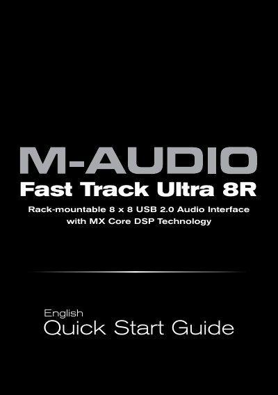 M-Audio Fast Track Ultra 8R Quick Start Guide - cover page
