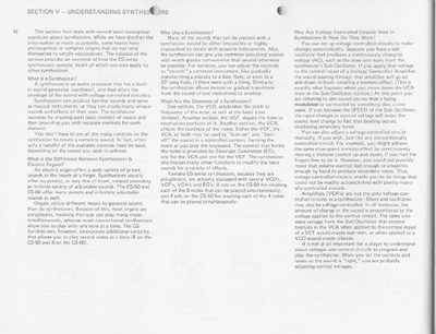 Yamaha CS-50/CS-60 Synthesizer Understanding Section V