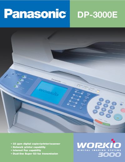 Panasonic DP-3000E Copier/Printer/Scanner User Manual - cover page