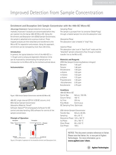 Varian EDU-Varian Sample Concentrator Application Note - cover page