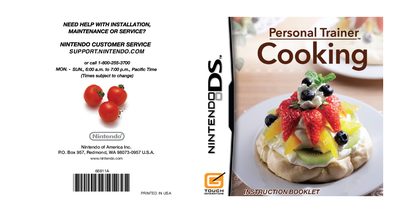 Nintendo Wii Personal Trainer: Cooking User Manual - cover page