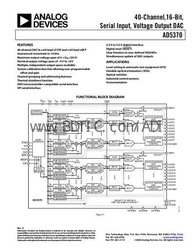 Analog Devices AD5370 Datasheet - cover page
