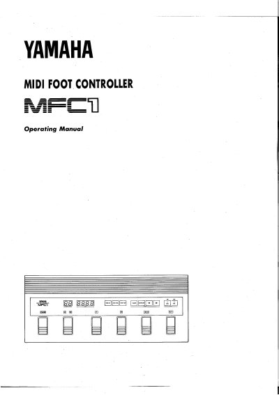 Yamaha MFC1 MIDI Foot Controller Operation Manual