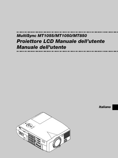 NEC MultiSync MT1055/MT1050/MT850 User Manual - cover page