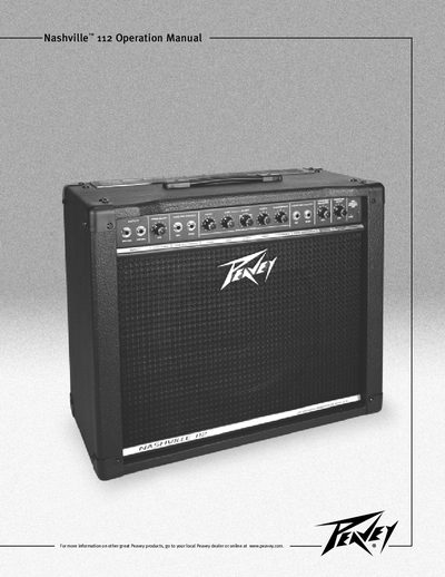 Peavey Nashville 112 Amplifier Operation Manual - cover page