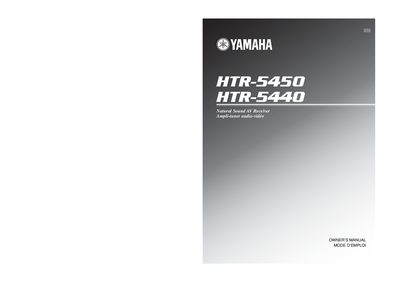 Yamaha HTR-5450/HTR-5440 Owner's Manual