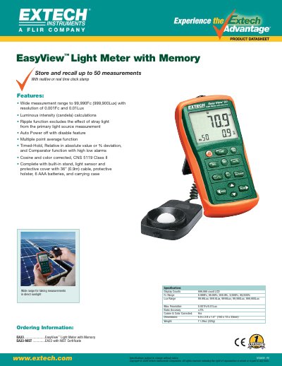 EXTECH ExStik EC500 pH/Conductivity TDS Salinity Temperature Meter user manual - cover page