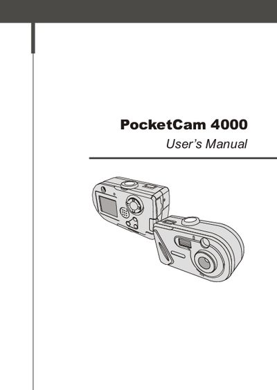 PocketCam 4000 Digital Camera User Manual - cover page