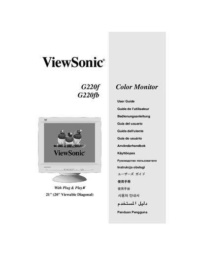 ViewSonic G220f/G220fb Color Monitor User Guide - cover page
