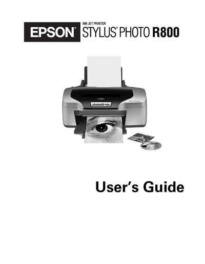 Epson Stylus Photo R800 User Guide - cover page