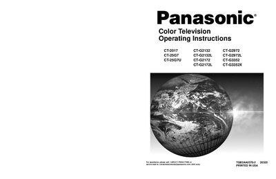Panasonic CT-2017/CT-25G7/CT-25G7U Color Television Operating Instructions